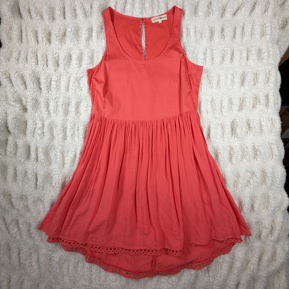 Altar'd State Coral Eyelet Lace Trim Babydoll Dress AD152379 Womens Small